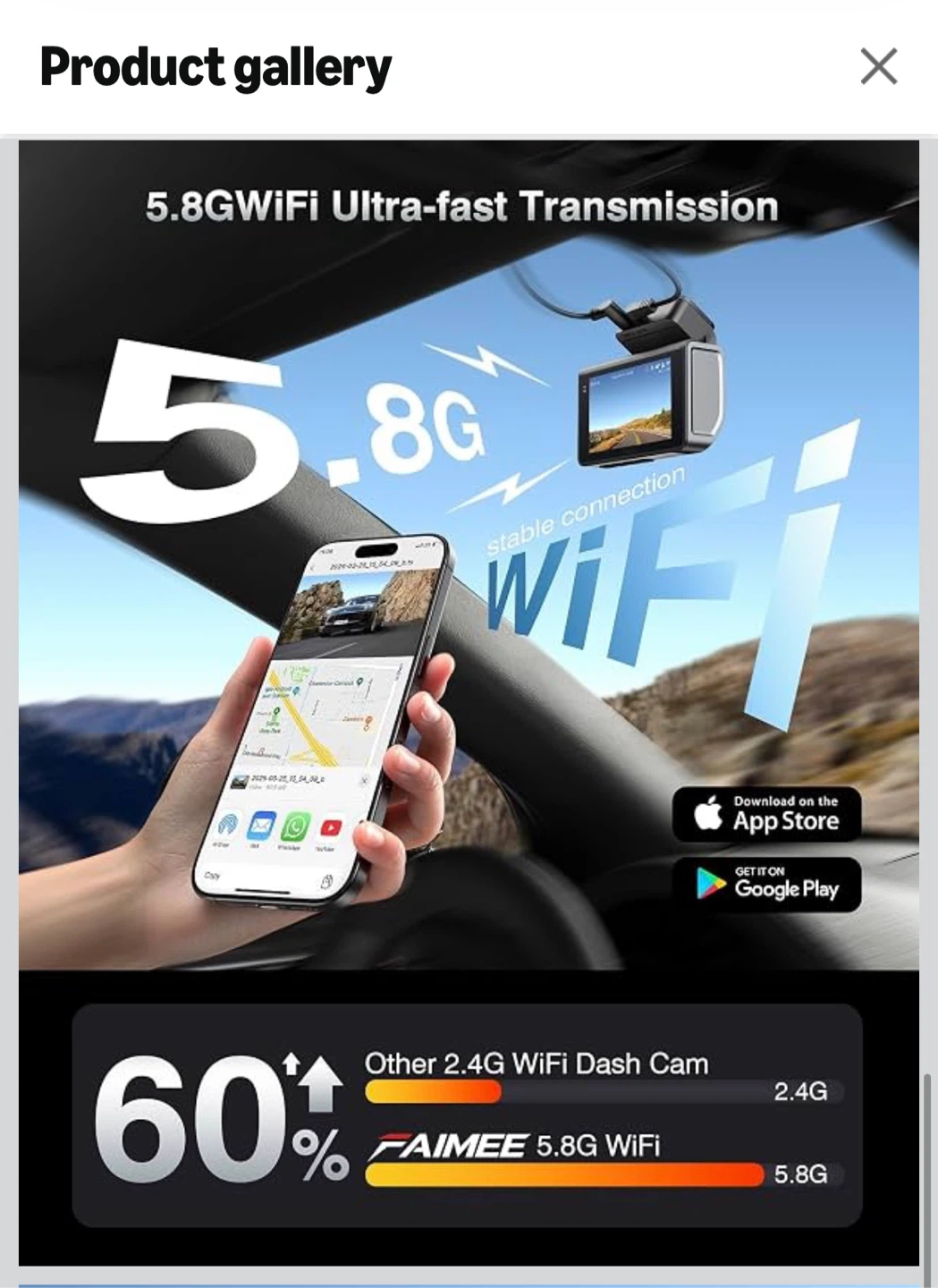 FAIMEE 4K Dash Cam Front and Rear with 64GB Card - photo 5