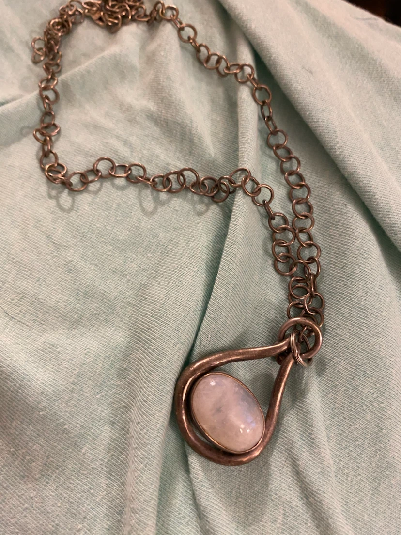 Teardrop Pendant Necklace with Moonstone