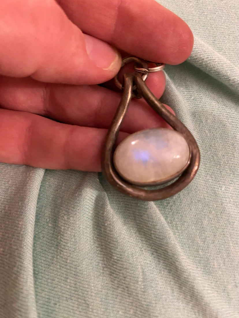 Teardrop Pendant Necklace with Moonstone - photo 2