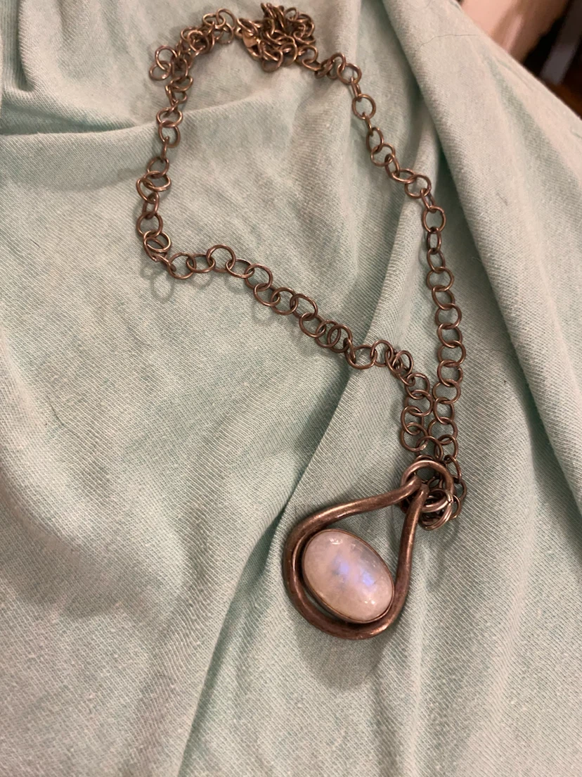 Teardrop Pendant Necklace with Moonstone - photo 4