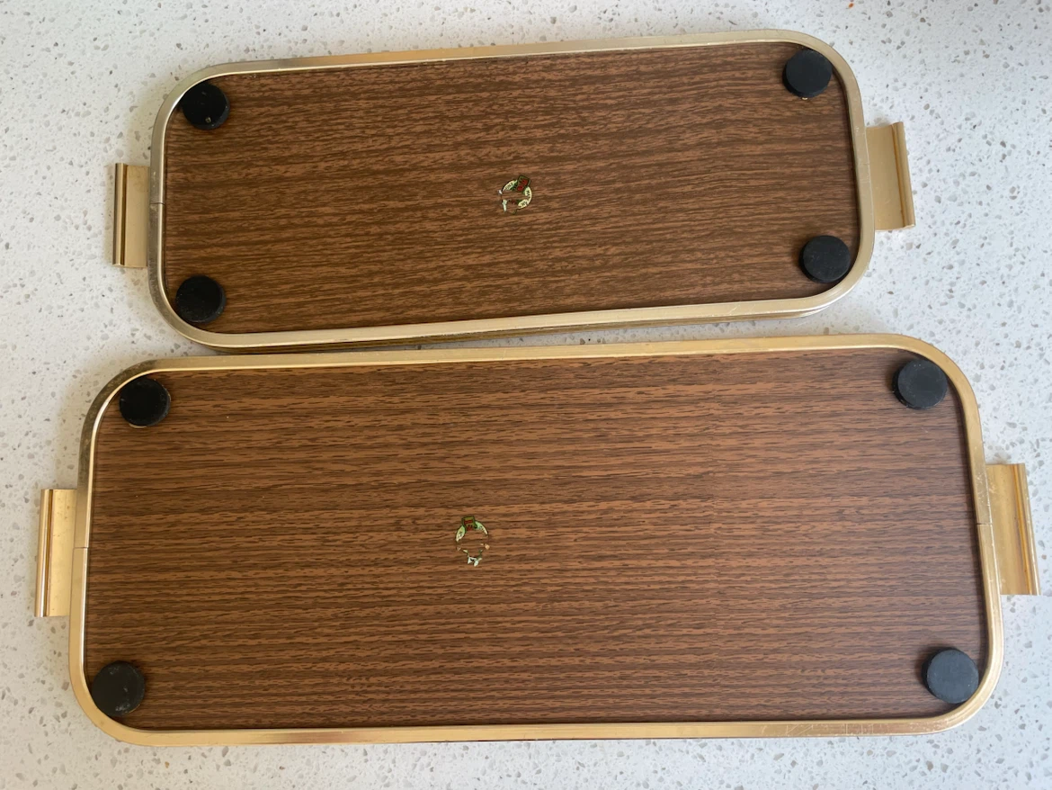 2 vintage mid-century modern serving trays - photo 2
