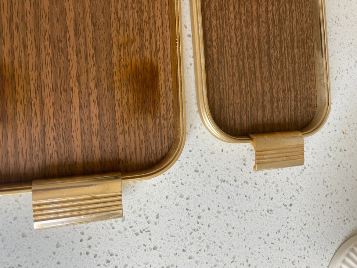 2 vintage mid-century modern serving trays - photo 3
