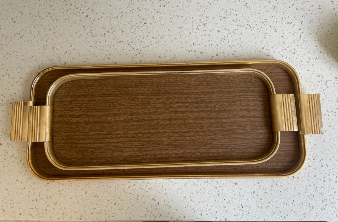 2 vintage mid-century modern serving trays - photo 4