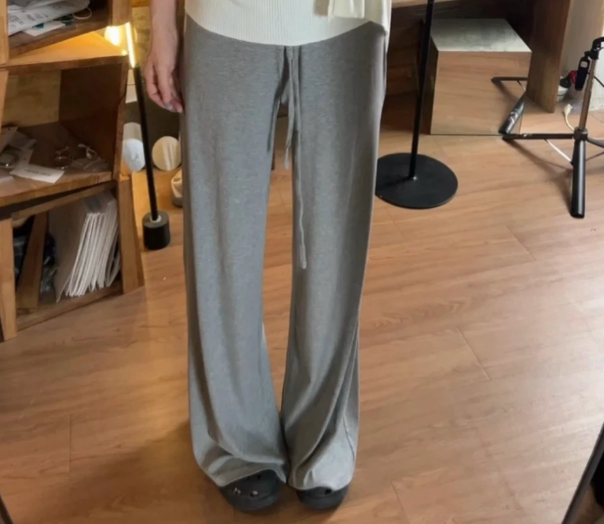 Grey Wide Leg Sweatpants