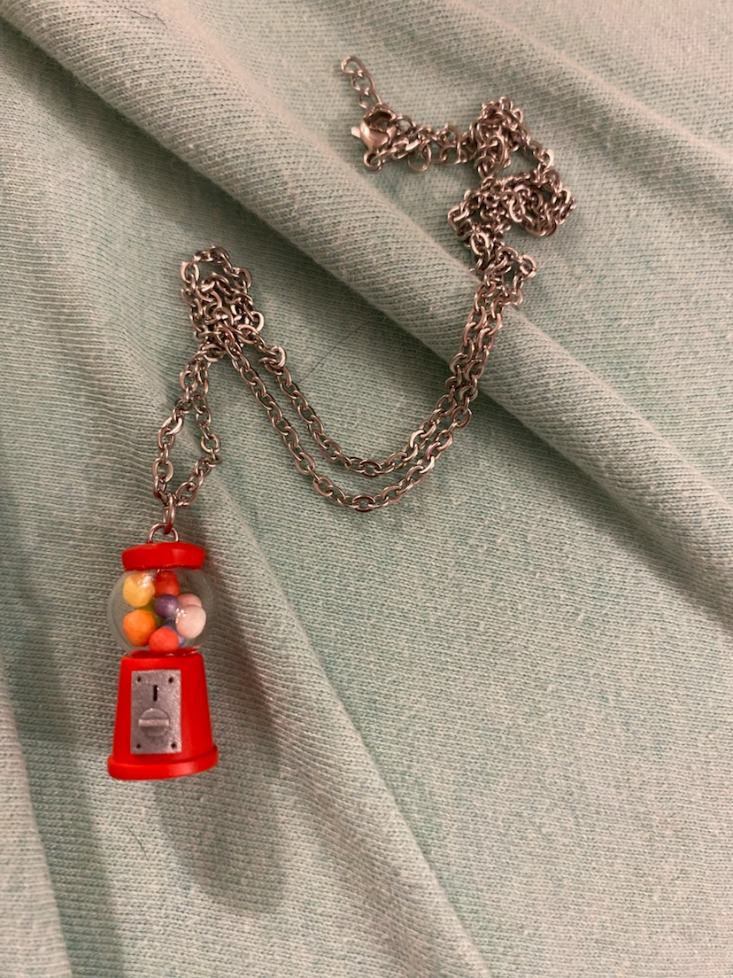 Red Gumball Machine Charm  necklace - handmade - photo 2