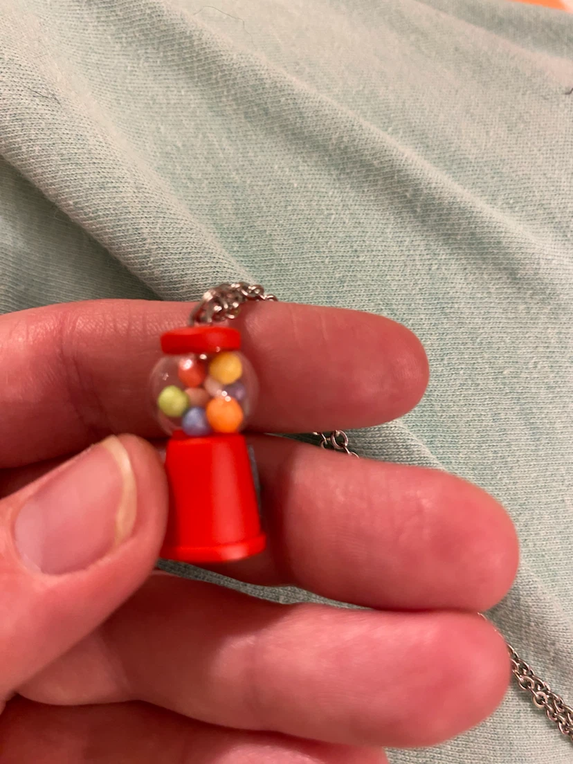 Red Gumball Machine Charm  necklace - handmade - photo 3