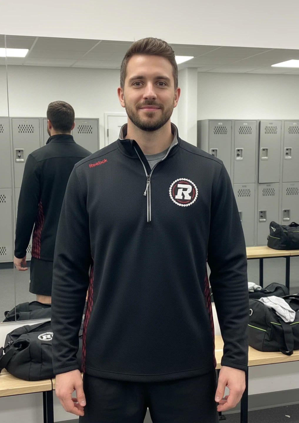 Reebok RedBlacks CFL Sideline Quarter Zip Pullover