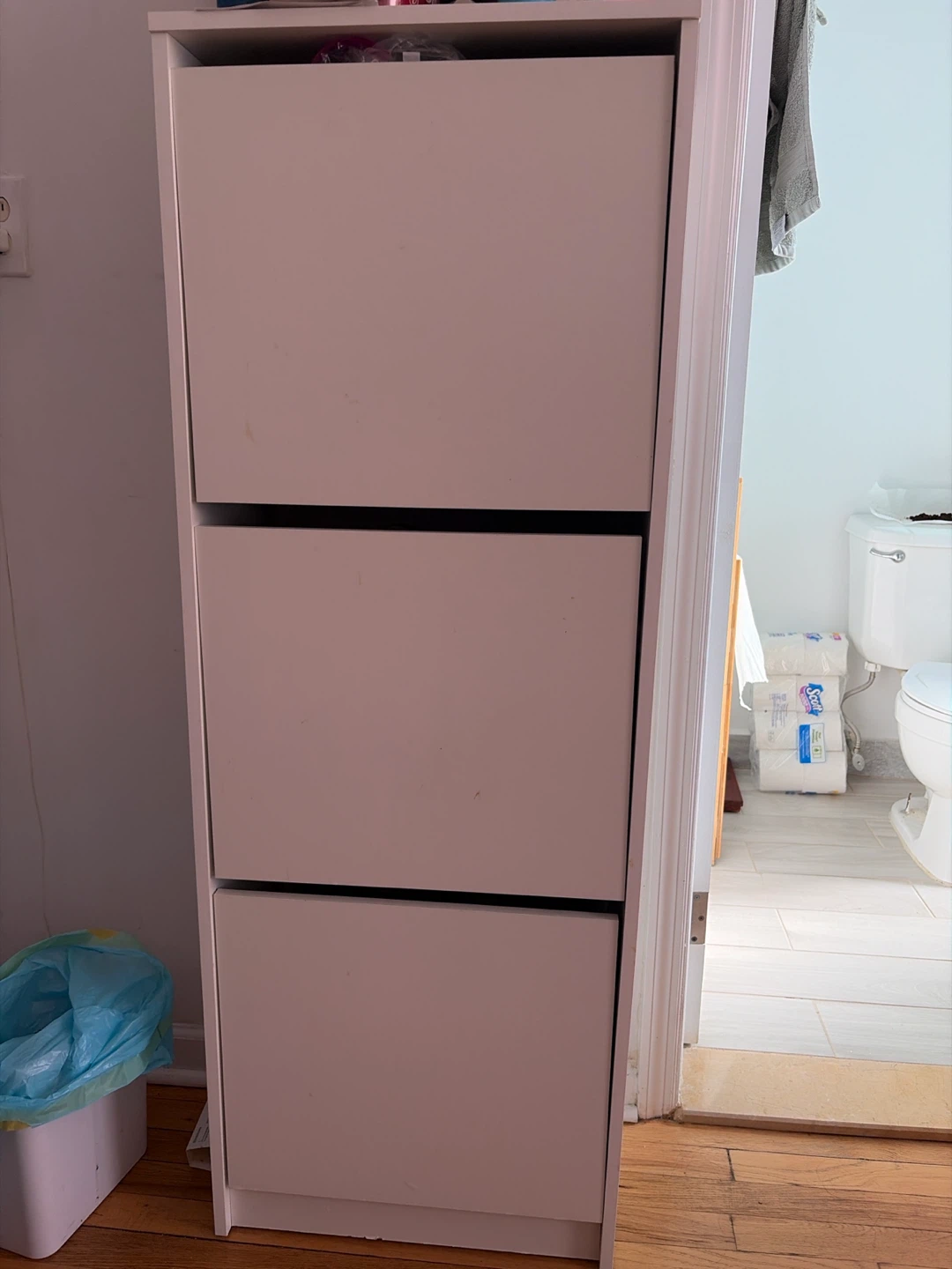 White Shoe Cabinet with 3 Drawers