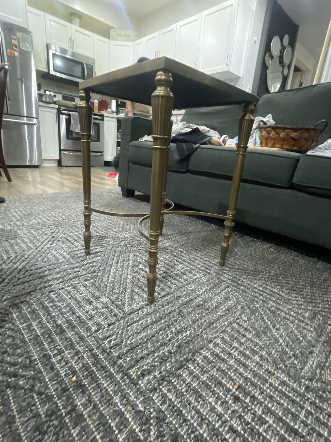 Glass Top Side Table - photo 2