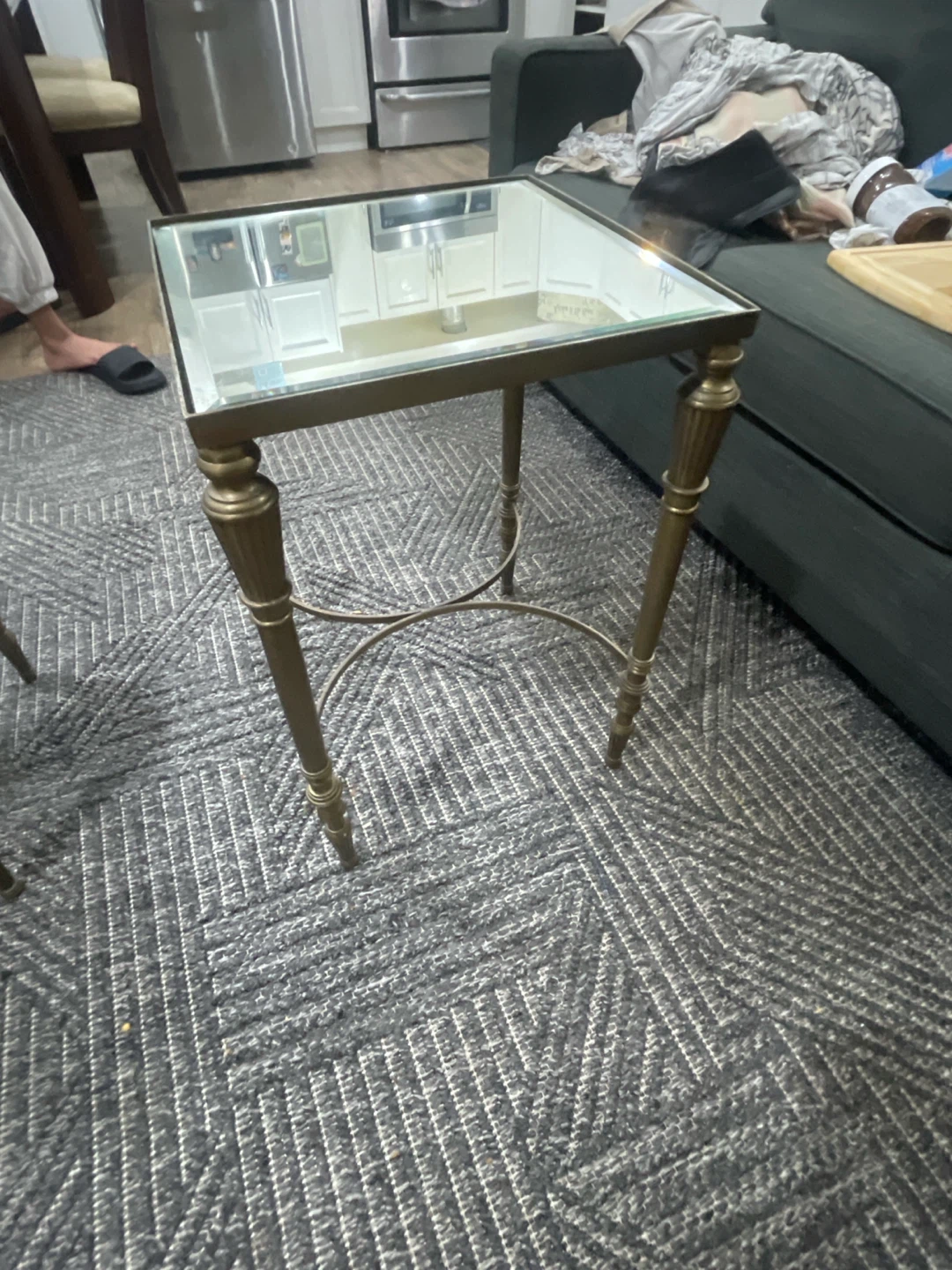 Glass Top Side Table - photo 3