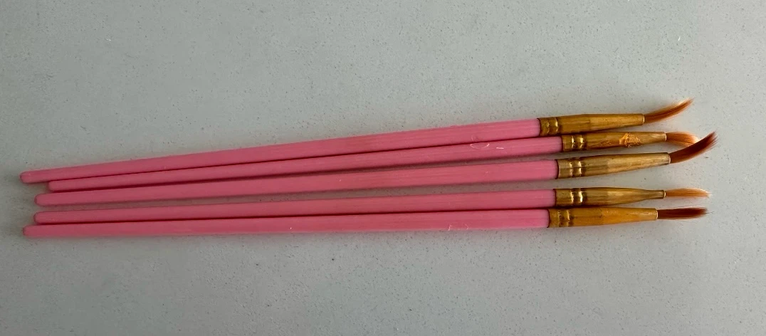 Set of 5 Pink Paint Brushes