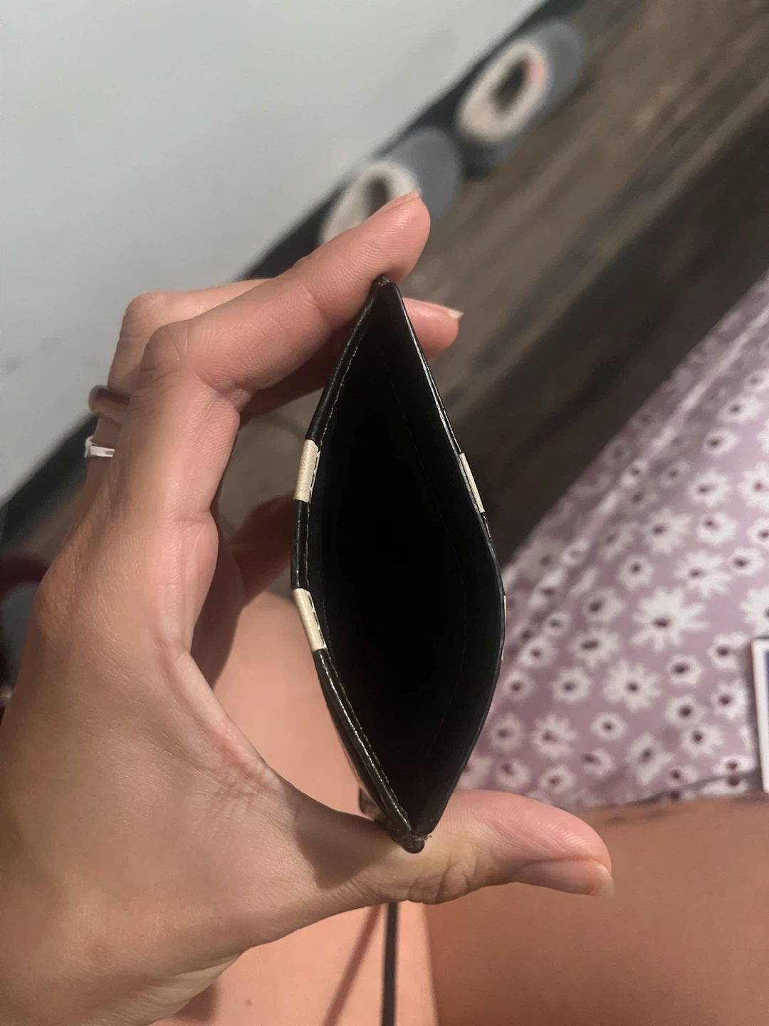 Fossil Black & White Striped Card Holder - photo 2