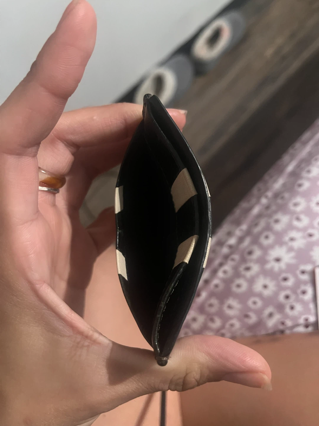 Fossil Black & White Striped Card Holder - photo 3