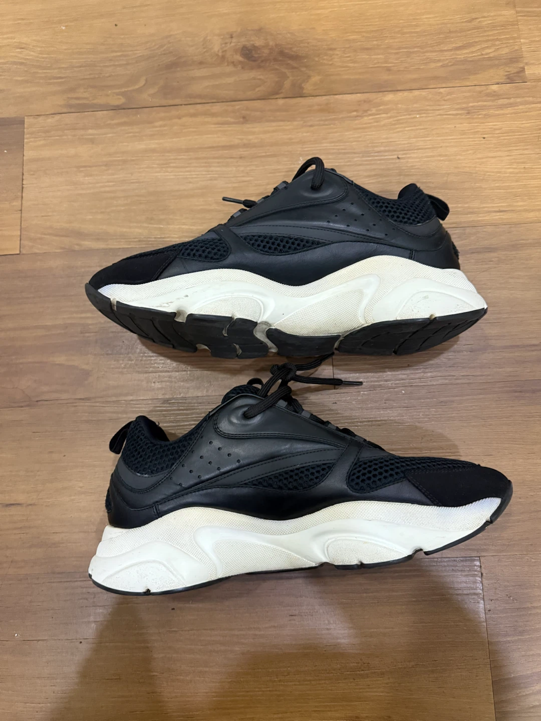 Dior B22 Mesh Leather Sneakers EU 45 US 12 - Black - photo 3