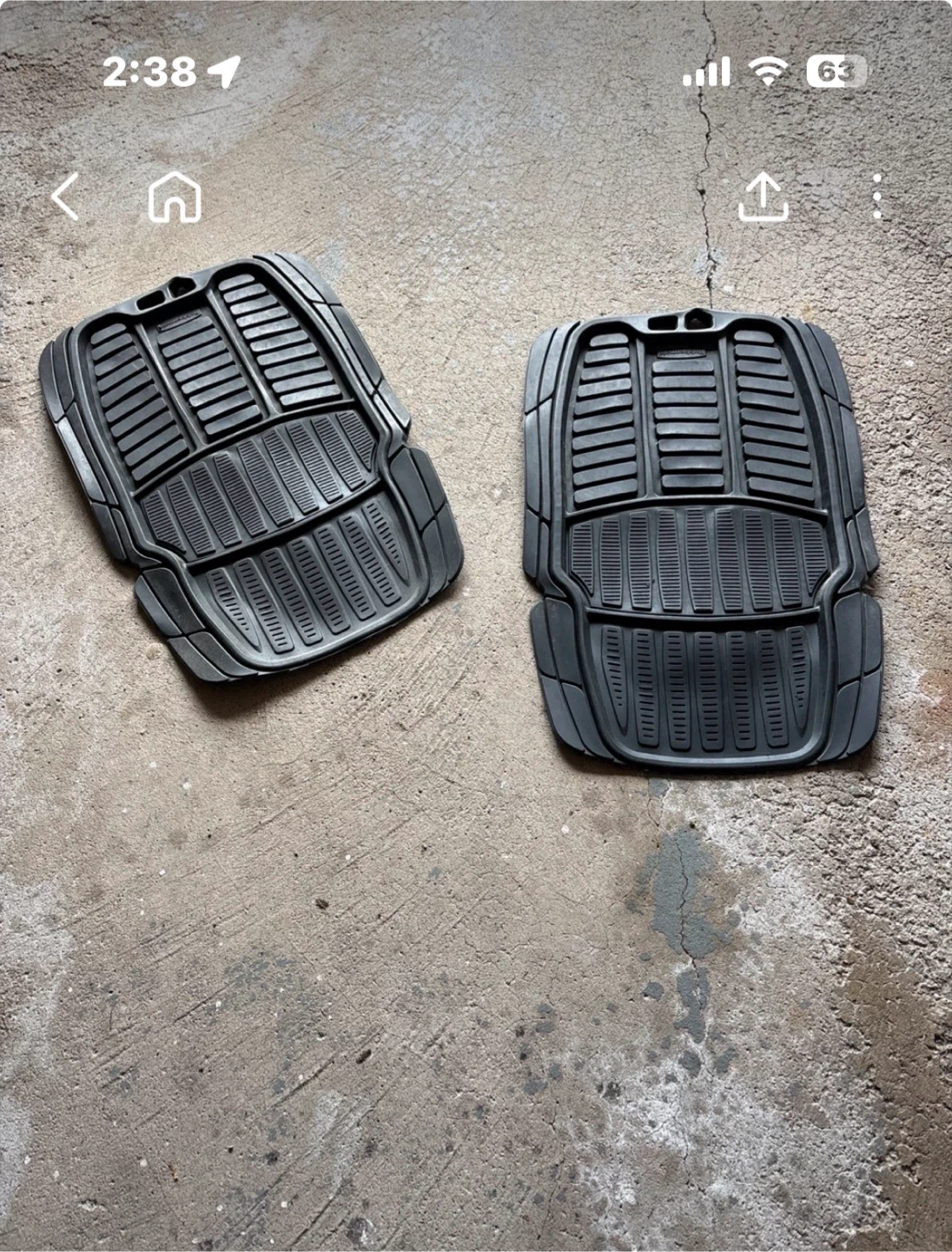 Grey Rubber Car Floor Mats Set