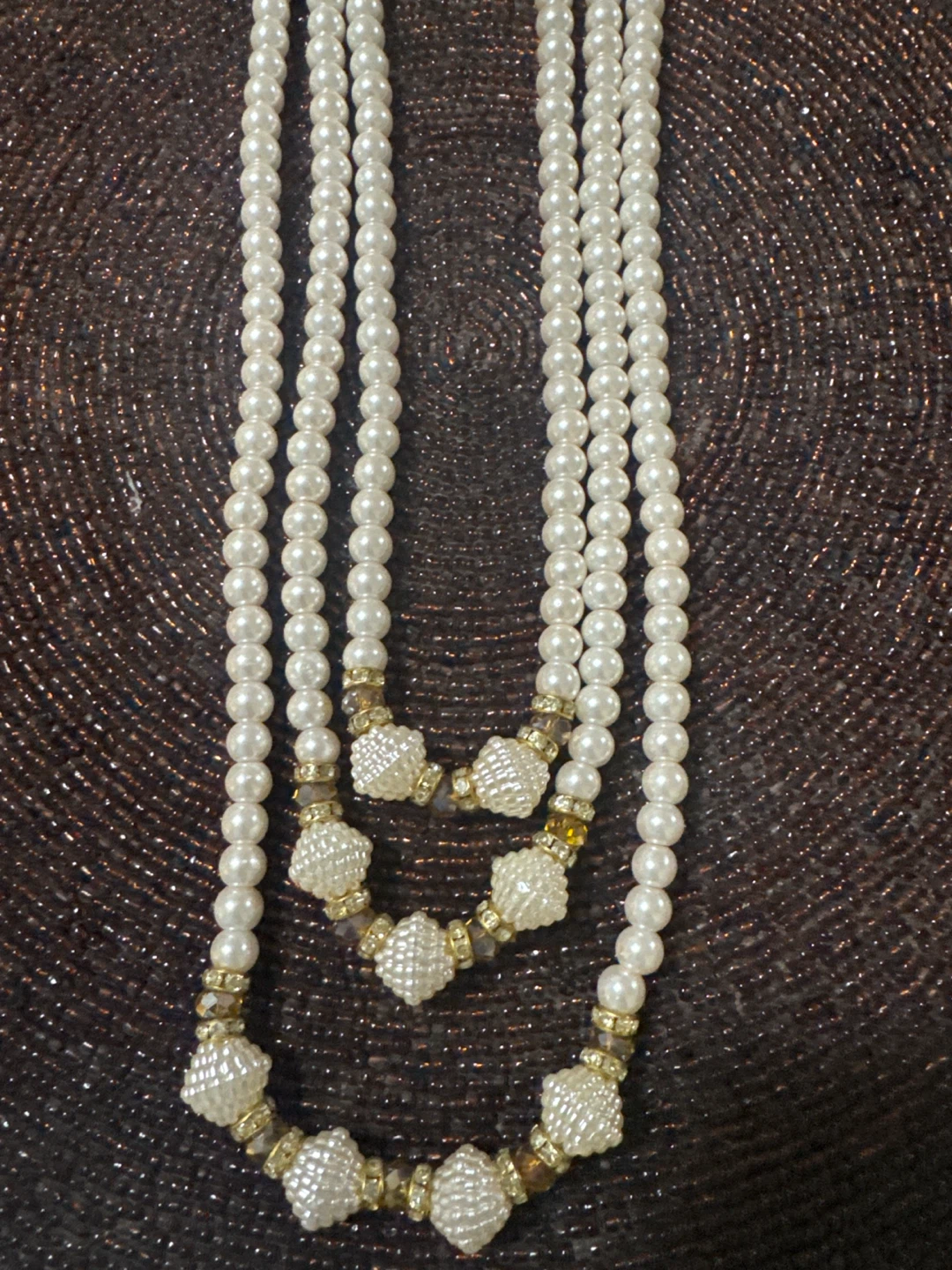 9. *Handcrafted Pearl & Crystal Beaded Dress Adornment. - photo 3