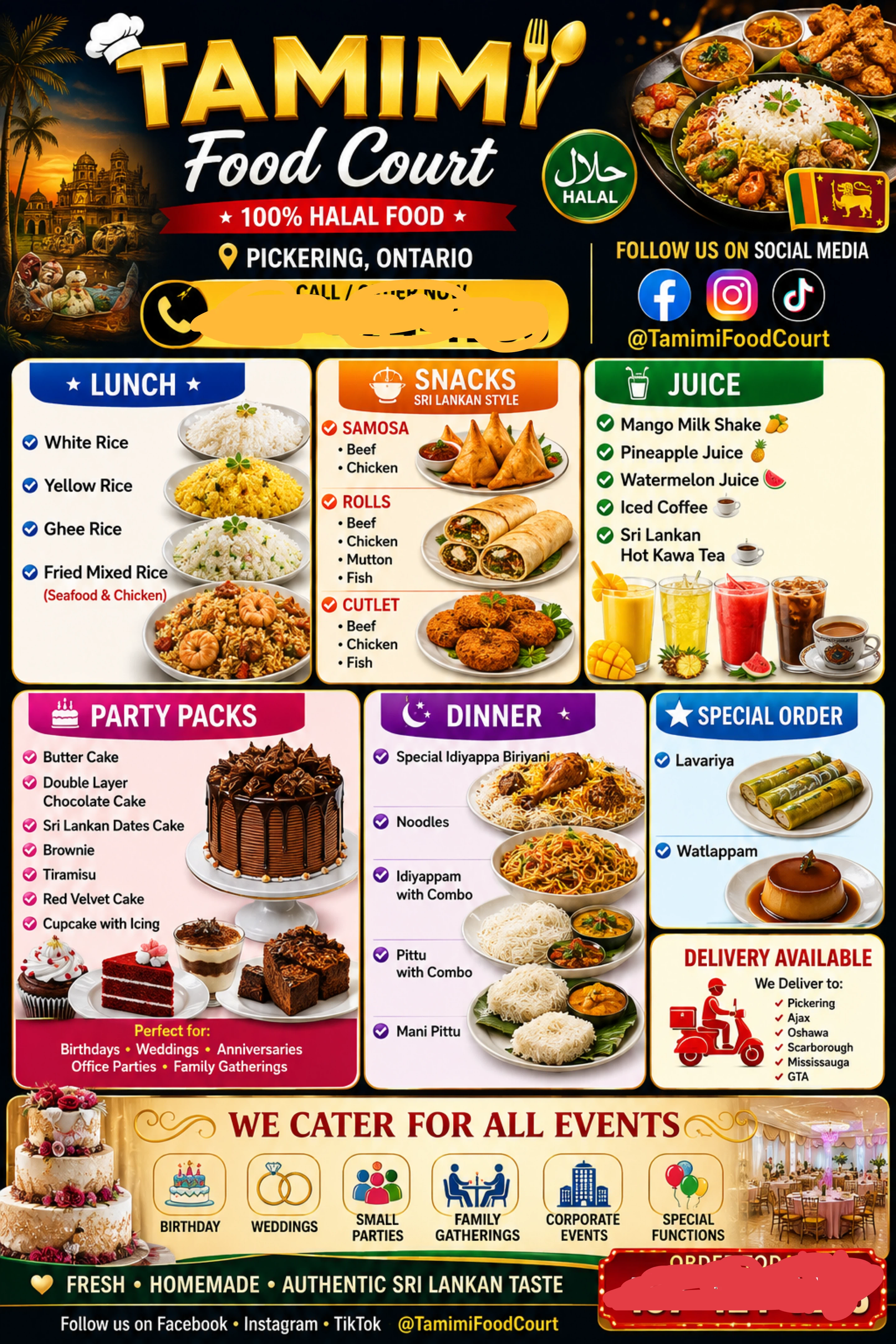 Tamimi Food Court 100% Halal Food Pickering Ontario