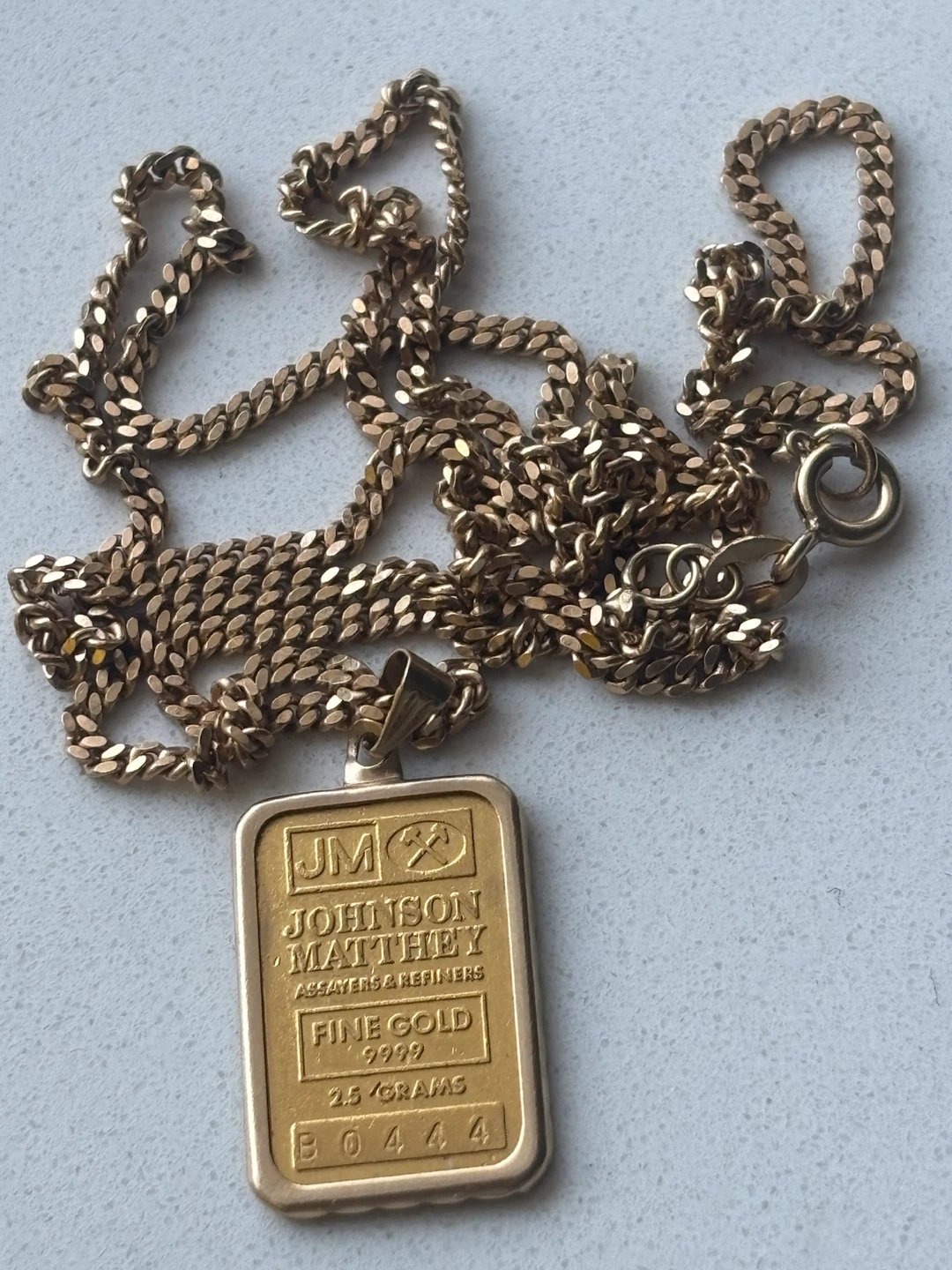 Johnson Matthey 2.5g Fine Gold 9999 Pendant Necklace