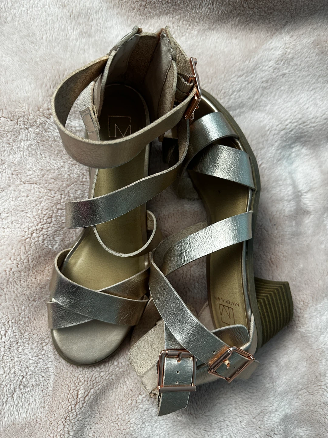 Gold Block Heel Sandals - photo 2