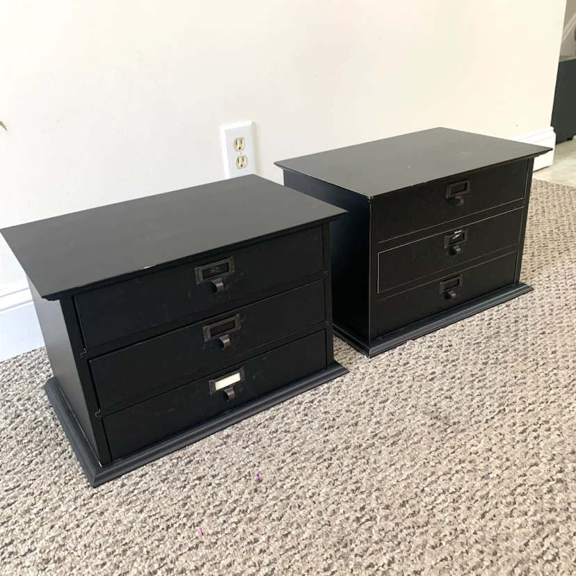 Black Storage Cabinets 3 Drawer Organizer Jewelry Desk Furniture