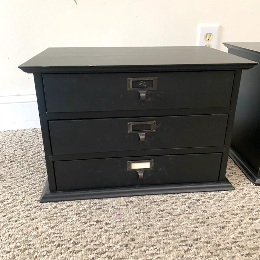 Black Storage Cabinets 3 Drawer Organizer Jewelry Desk Furniture - photo 2