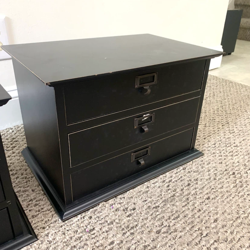 Black Storage Cabinets 3 Drawer Organizer Jewelry Desk Furniture - photo 4