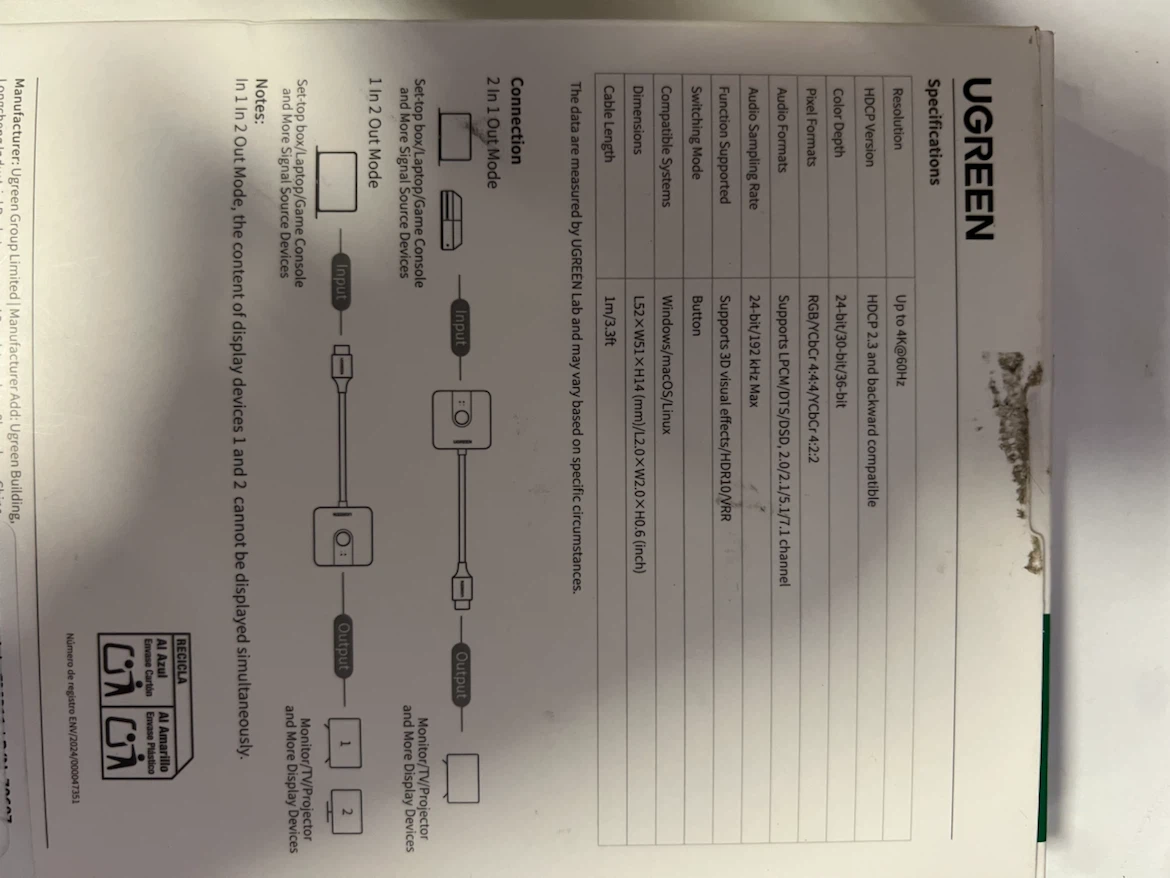UGREEN HDMI Switch 2x1 - photo 4