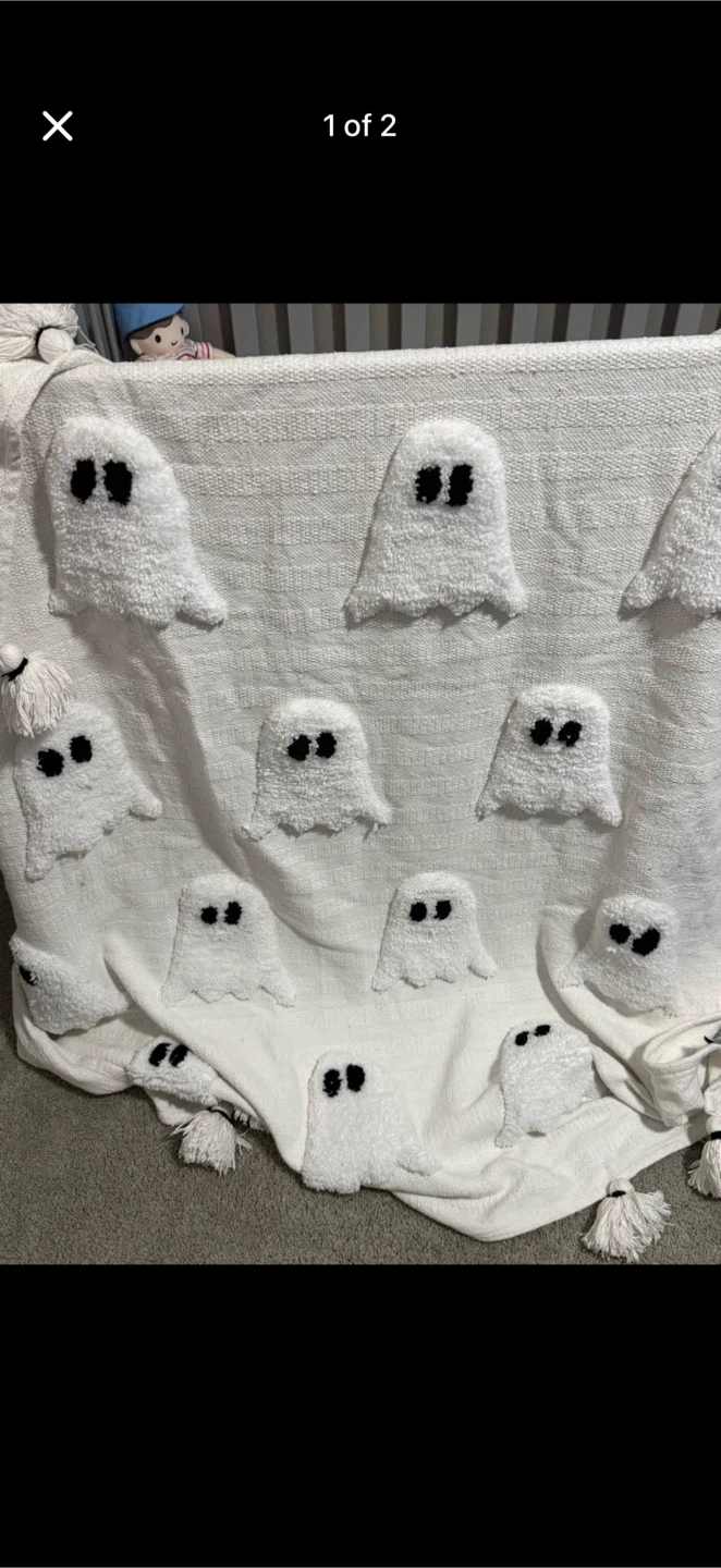 White ghost throw blanket