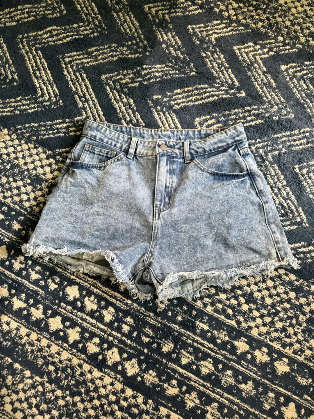 Acid Wash Denim Jean Shorts