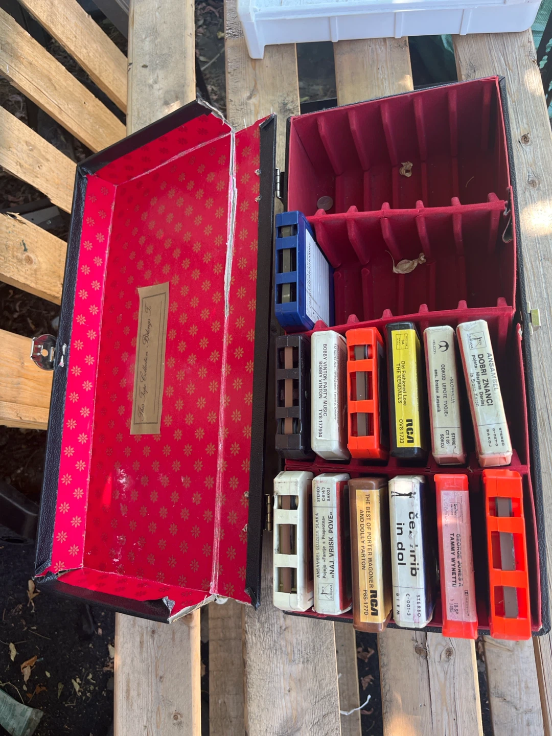 Cassette Tape Storage Case with Various Tapes