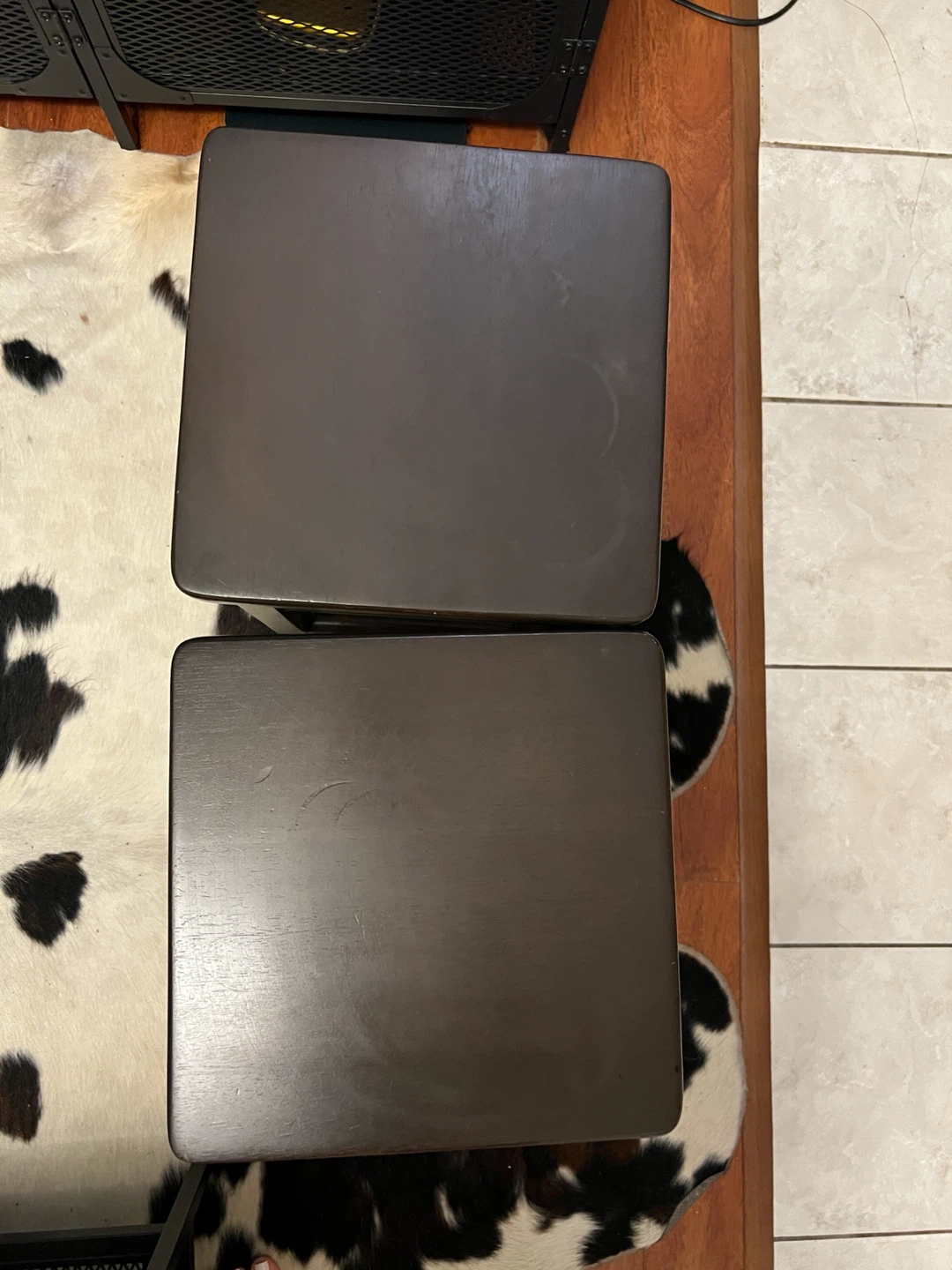 Set of 2 Dark Brown Wooden Bar Stools - photo 3