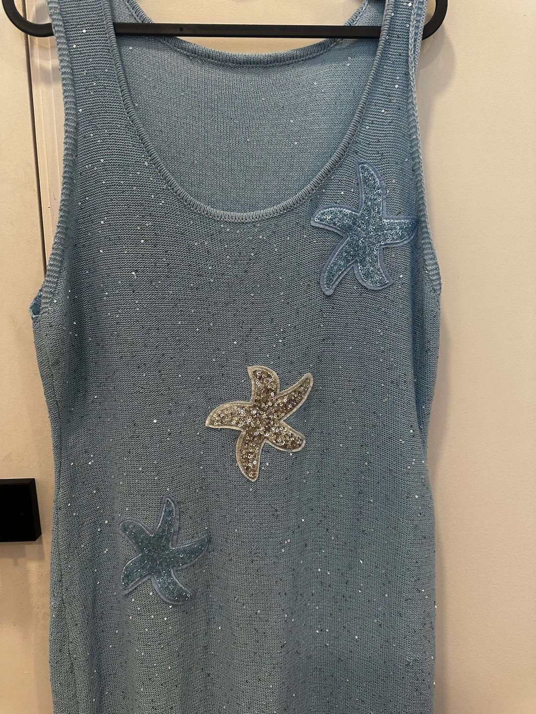 Light Blue Beaded Dress with Starfish Embellishments - photo 2