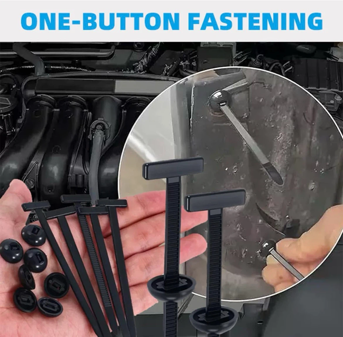 One-Button Fastening Clips