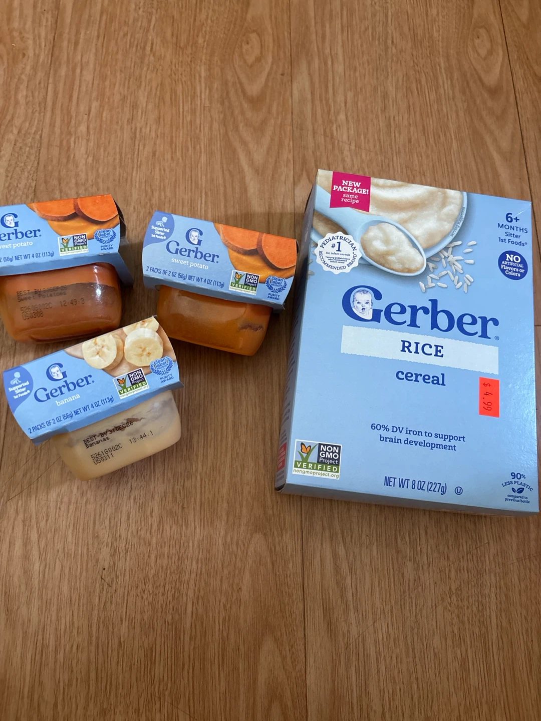 Gerber Baby Food Cups - Banana, Sweet Potato, Rice Cereal