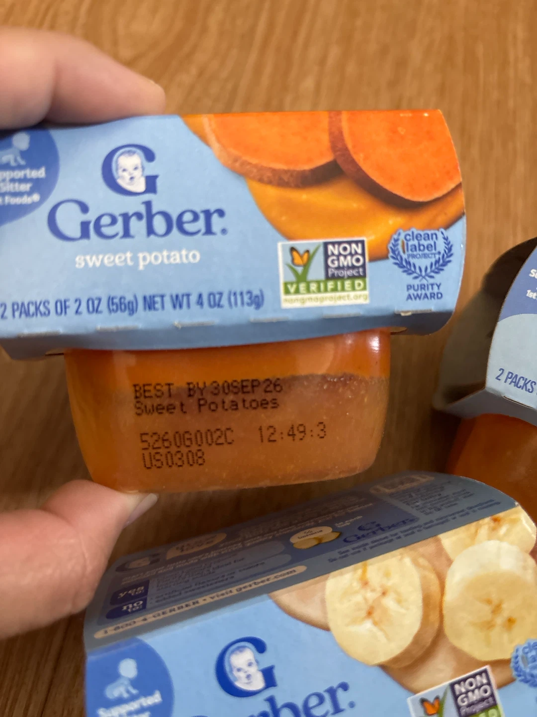 Gerber Baby Food Cups - Banana, Sweet Potato, Rice Cereal - photo 2