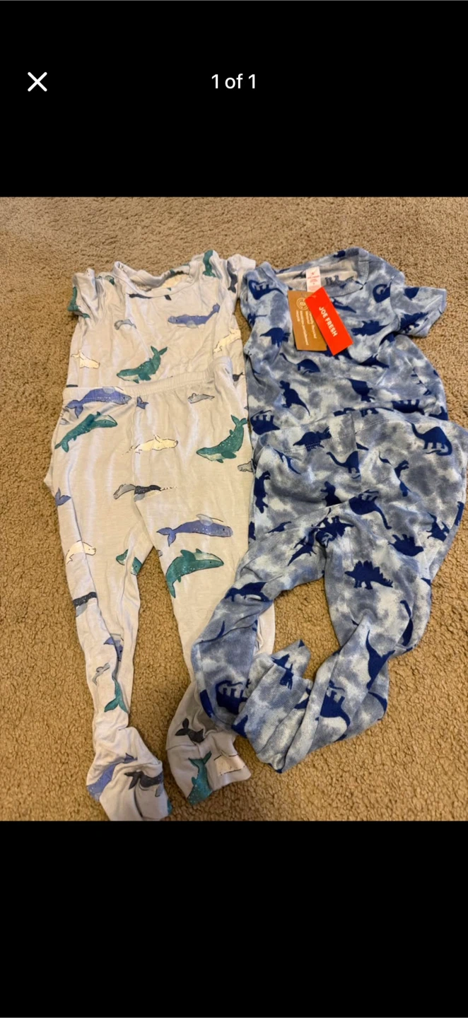 Joe Fresh Baby Sleepers - Whale & Dinosaur Prints