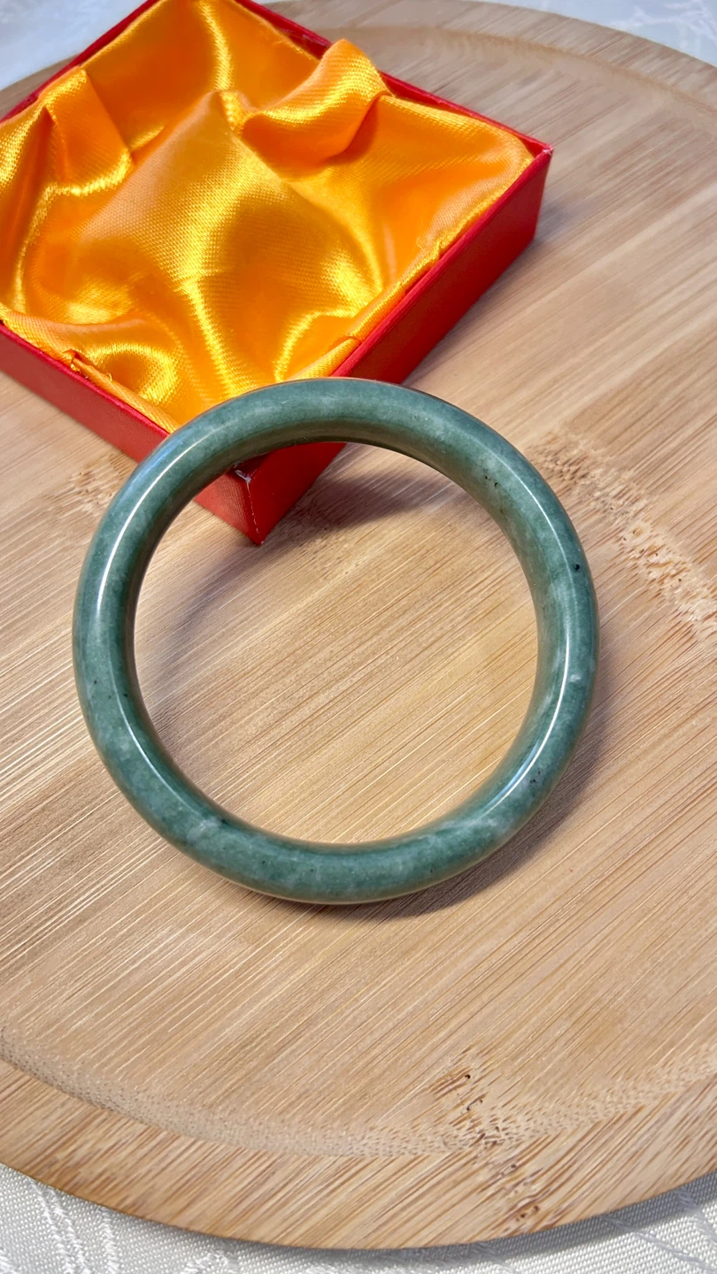 Dark green Jade Bangle Bracelet
