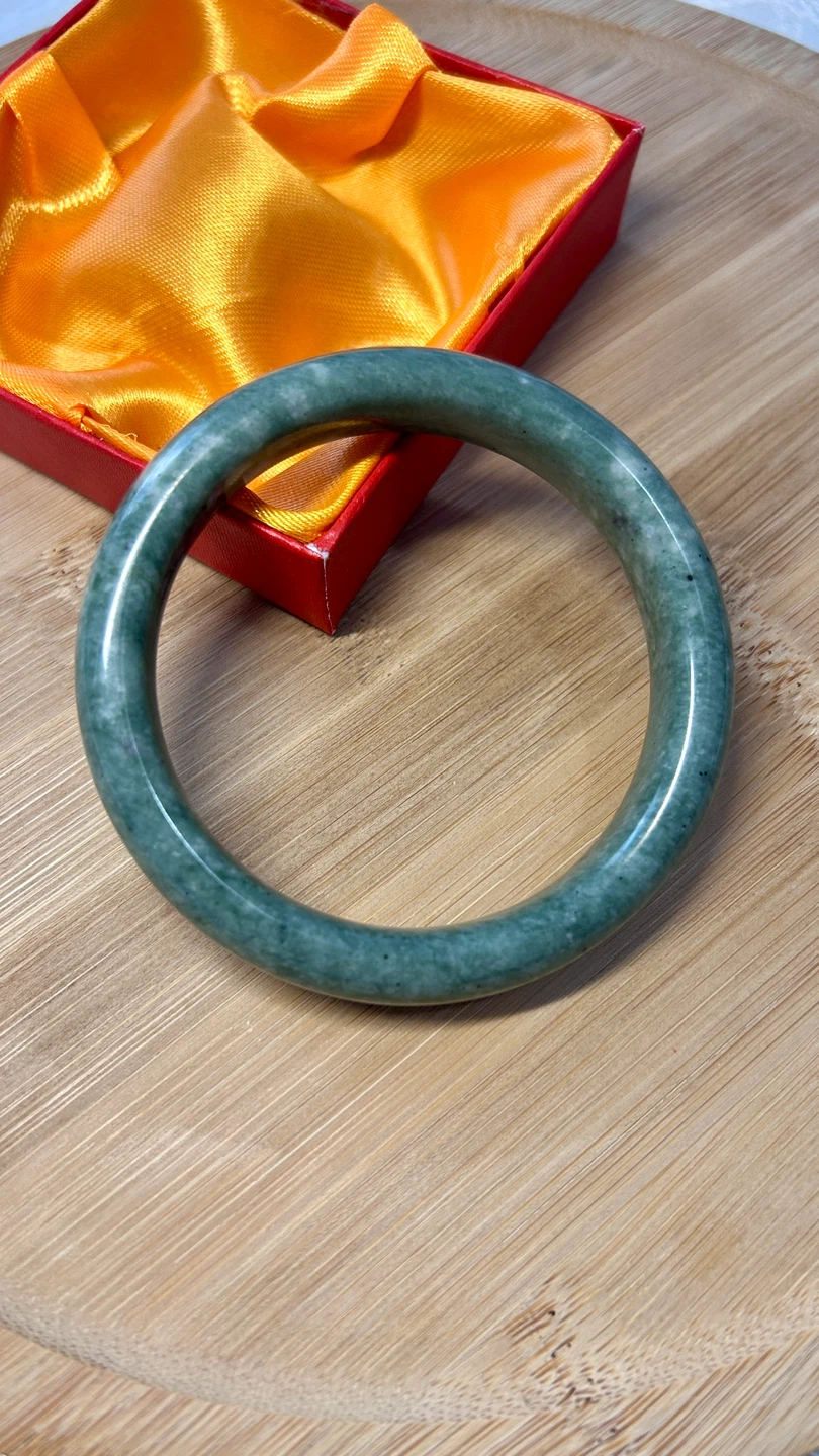 Dark green Jade Bangle Bracelet - photo 2