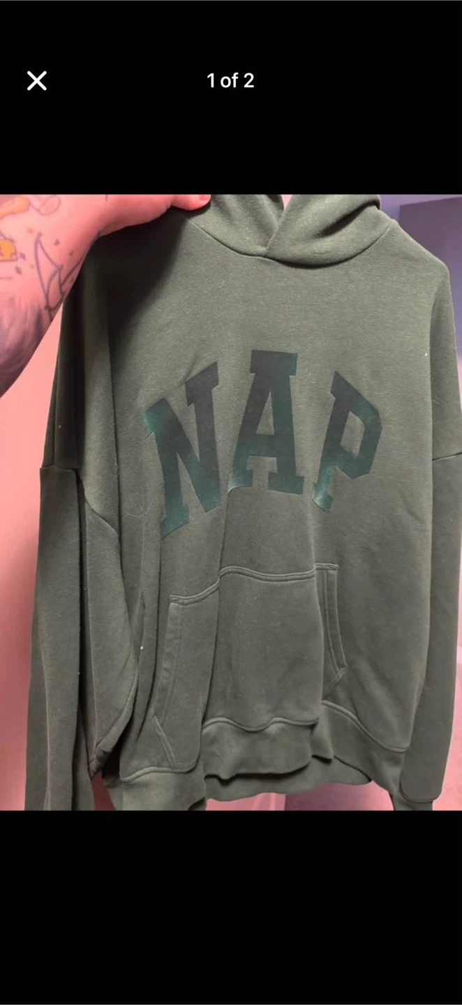 GAP "NAP" Graphic Hoodie - Green - XL