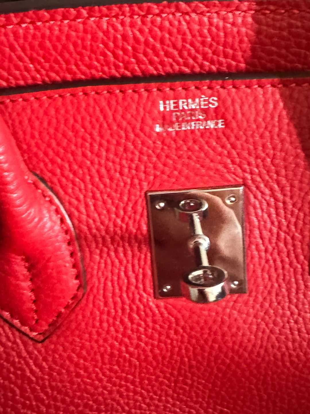 Hermès Red Leather Tote Bag - photo 4