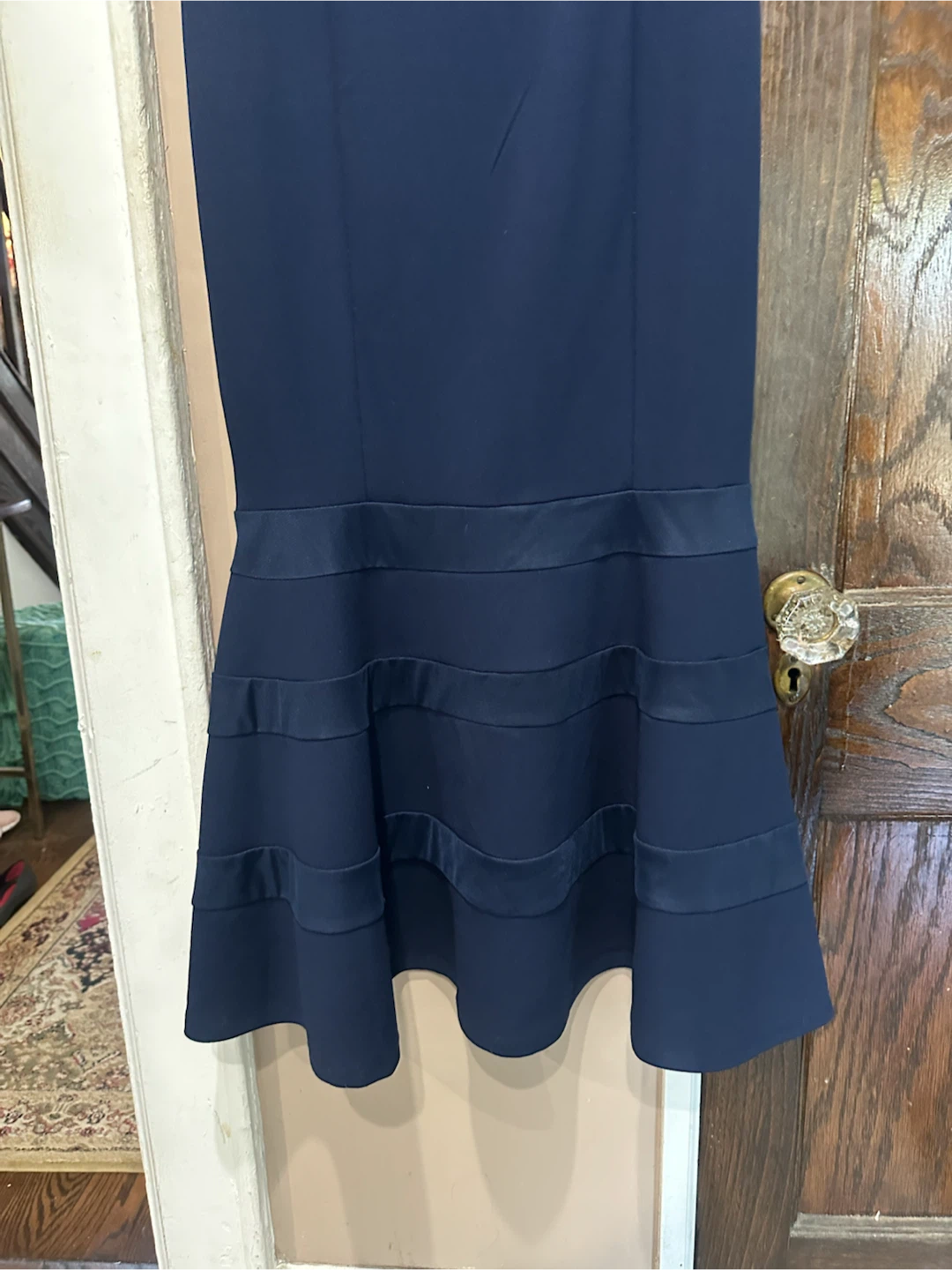 Candallite Petite Navy Blue Off-the-Shoulder Dress - photo 2