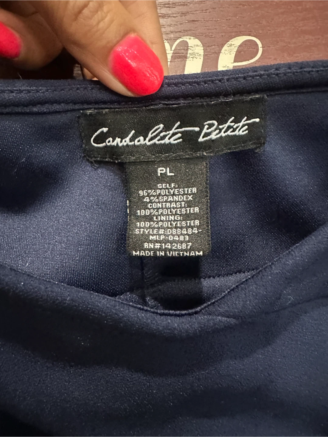 Candallite Petite Navy Blue Off-the-Shoulder Dress - photo 3