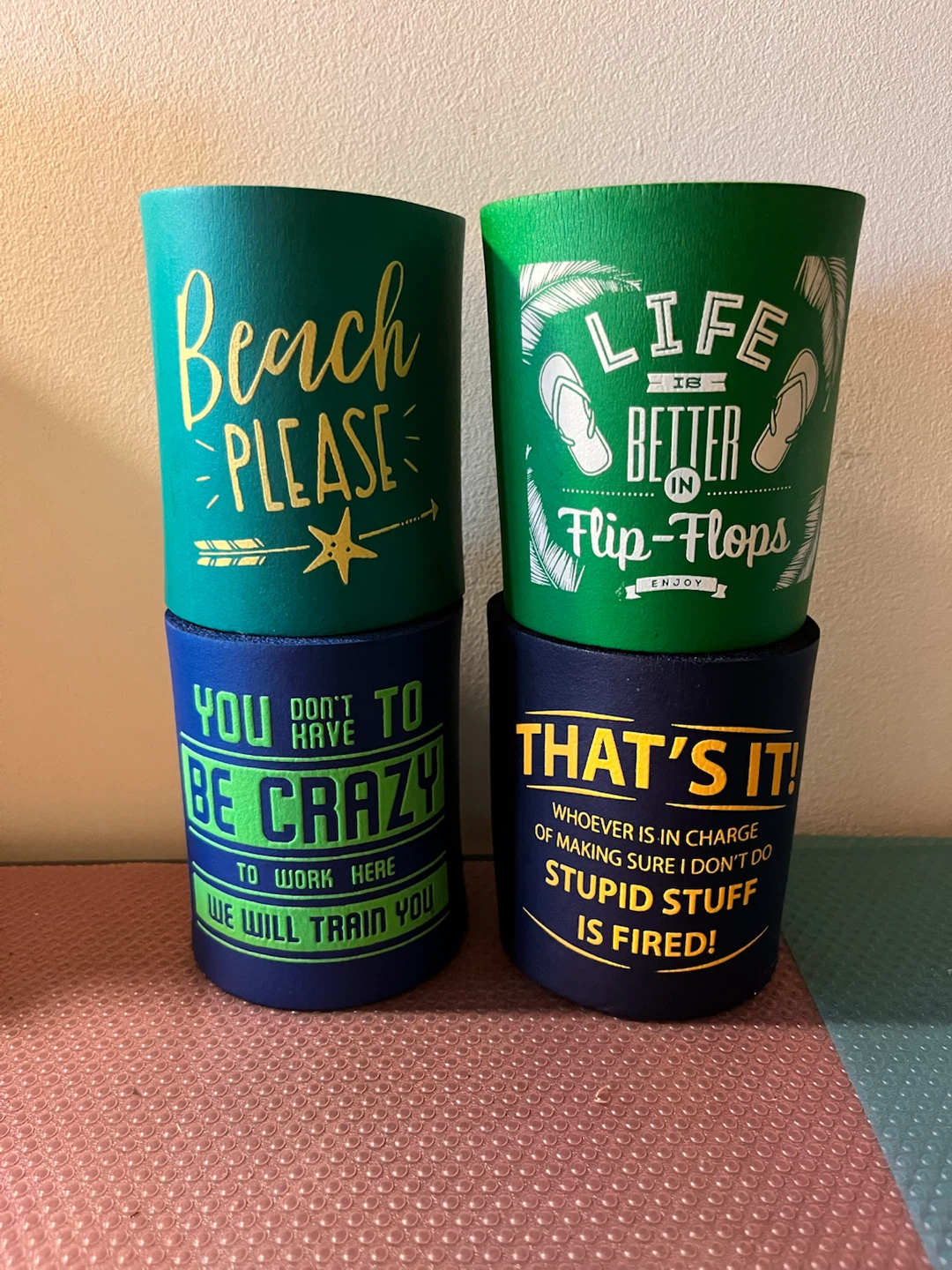 Set of 4 Drink Sleeves / Can Coolers
