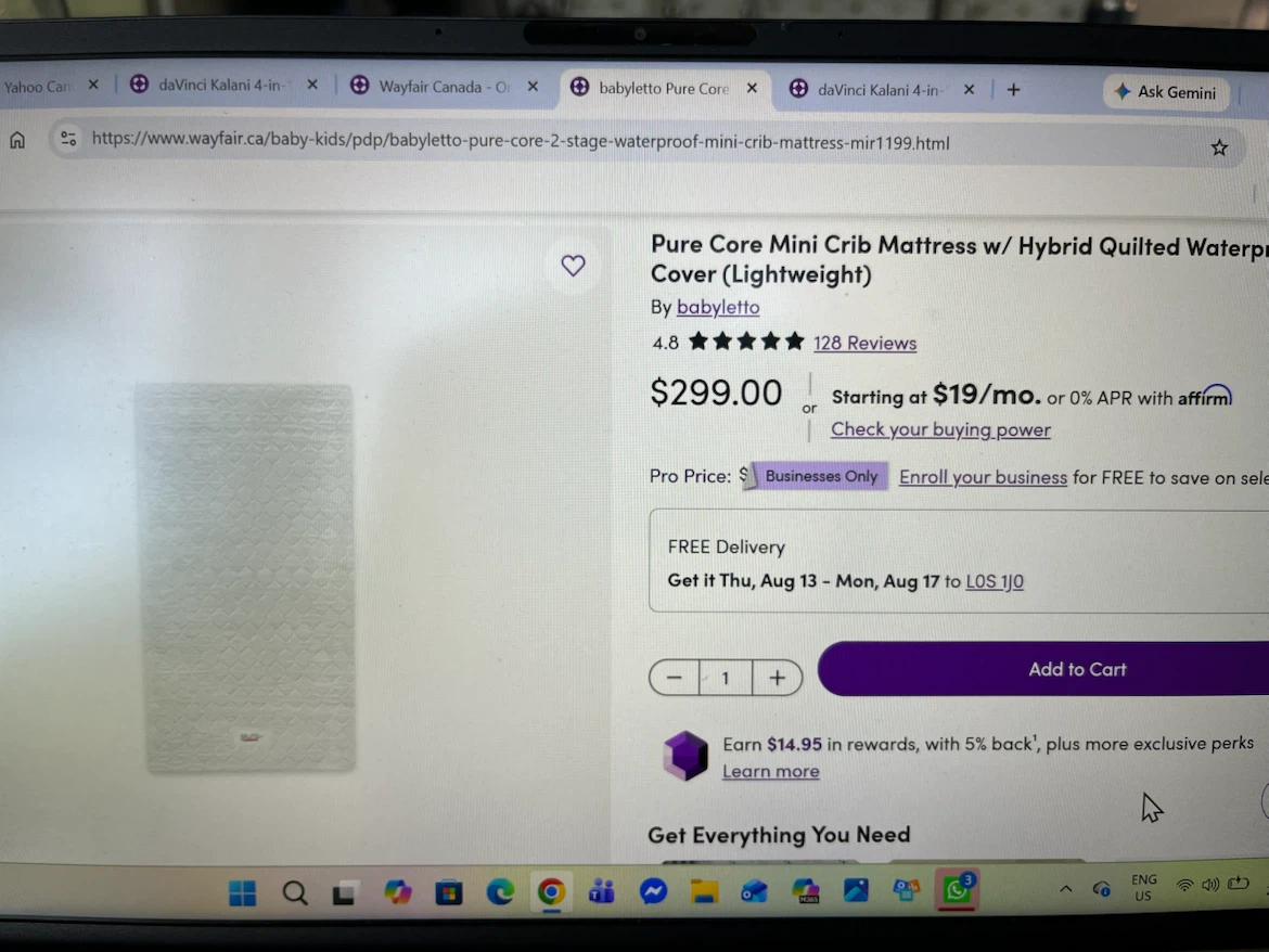 Babyletto Pure Core Mini Crib Mattress - photo 2