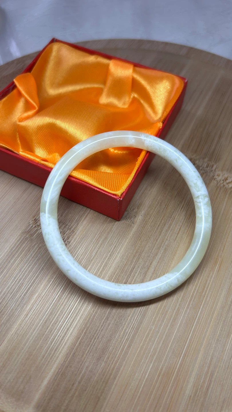 White Jade Bangle Bracelet