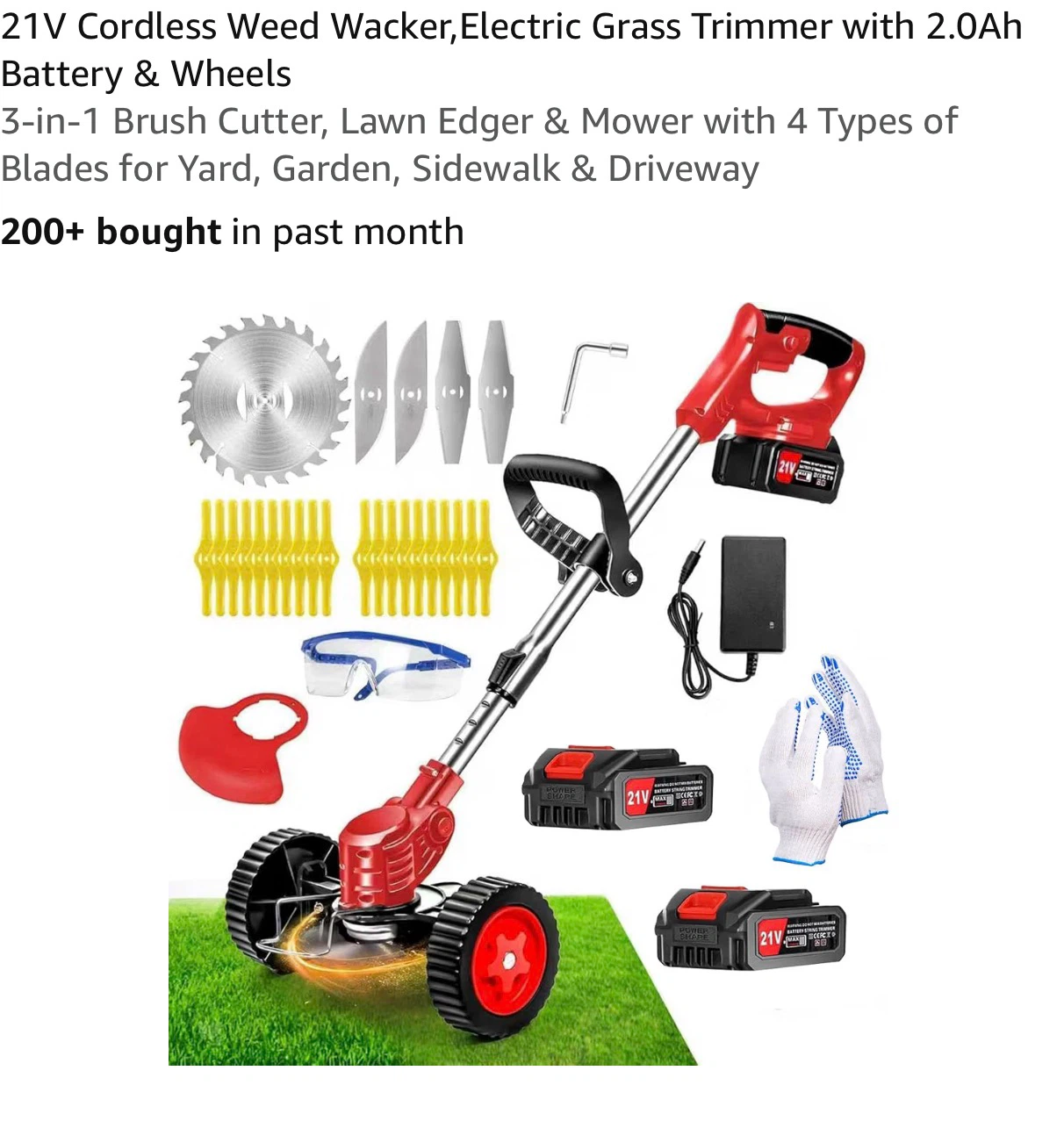 21V Cordless Weed Wacker & Grass Trimmer