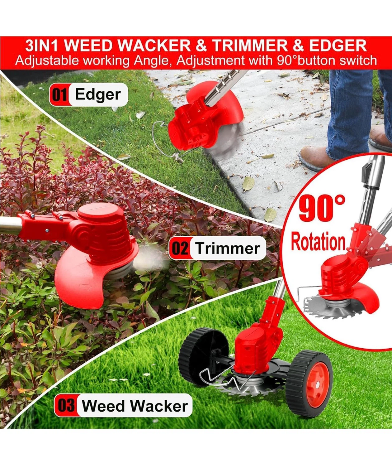 21V Cordless Weed Wacker & Grass Trimmer - photo 4
