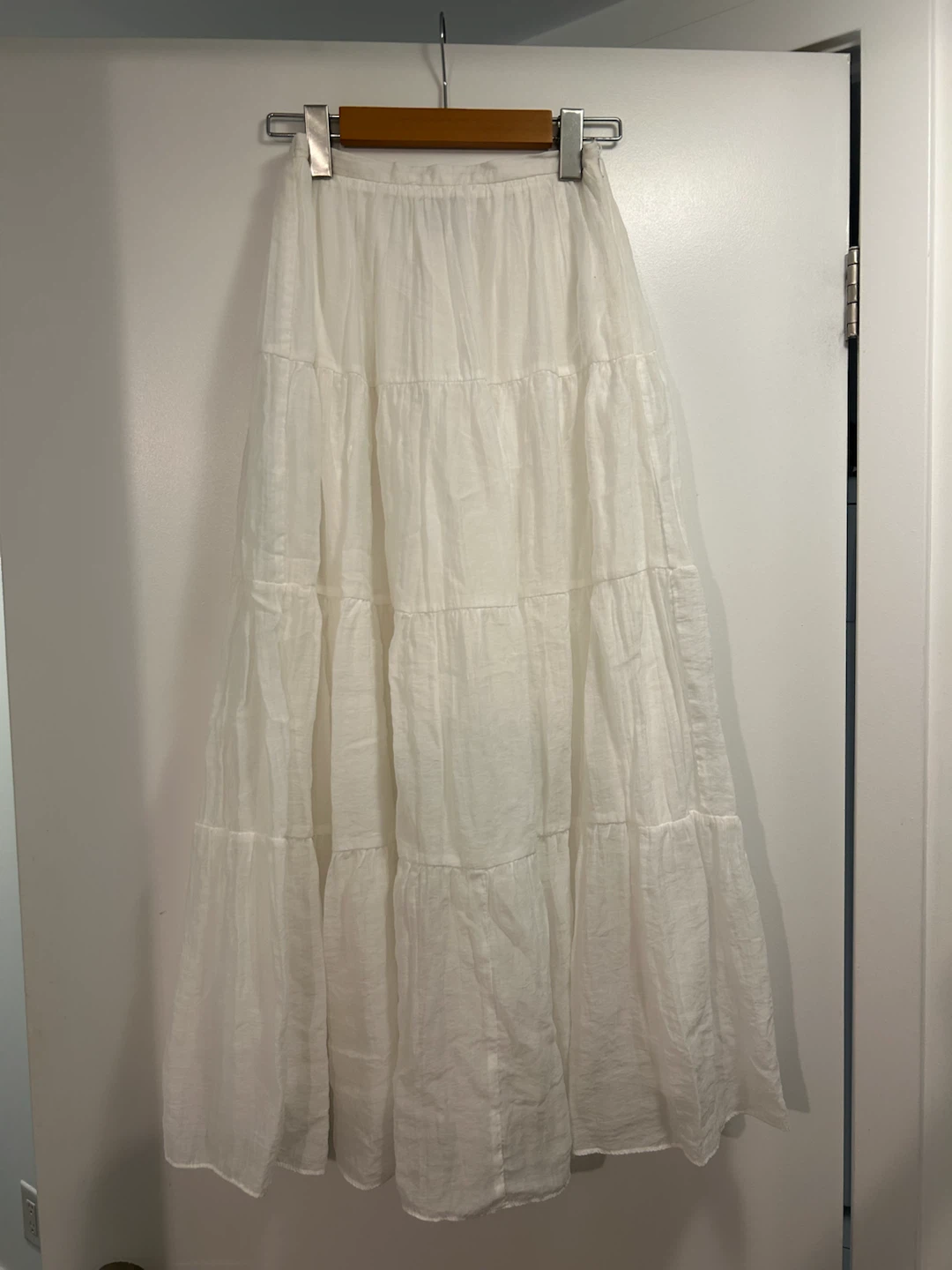 White Tiered Maxi Skirt