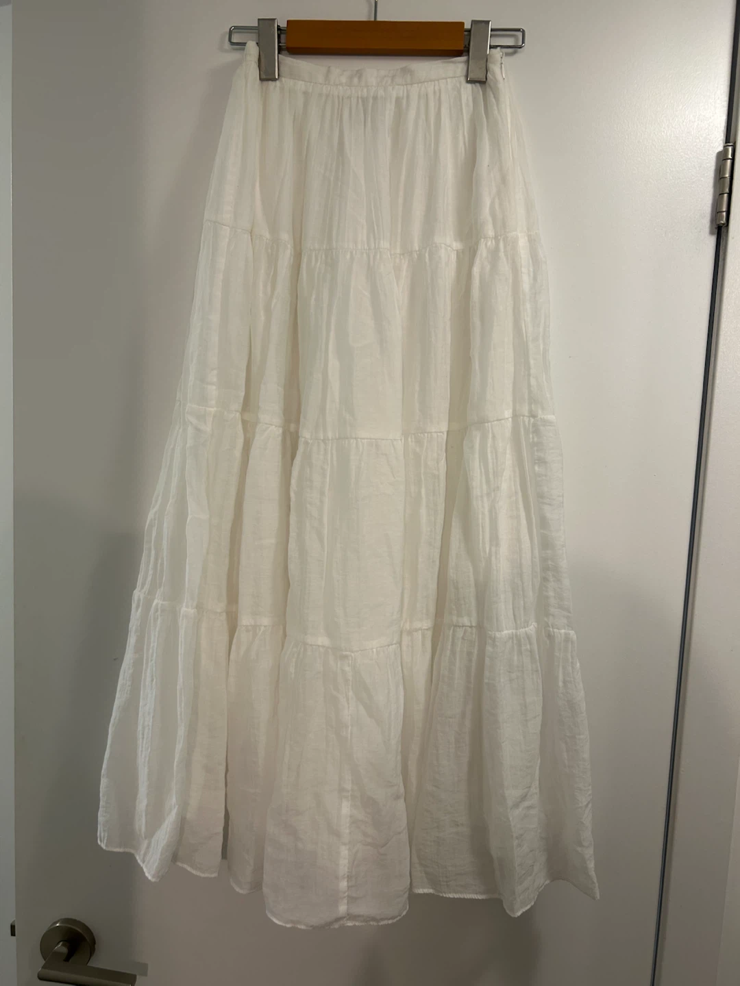 White Tiered Maxi Skirt - photo 2