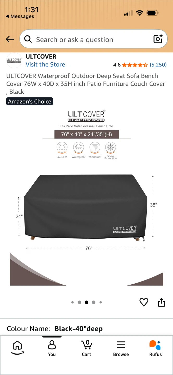 Waterproof Deep Seat Sofa Bench Patio Furniture Couch Cover - photo 2